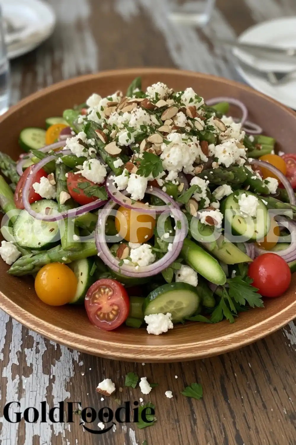 Healthy Asparagus Salad with Feta and Almonds Healthy Asparagus Salad with Feta and Almonds