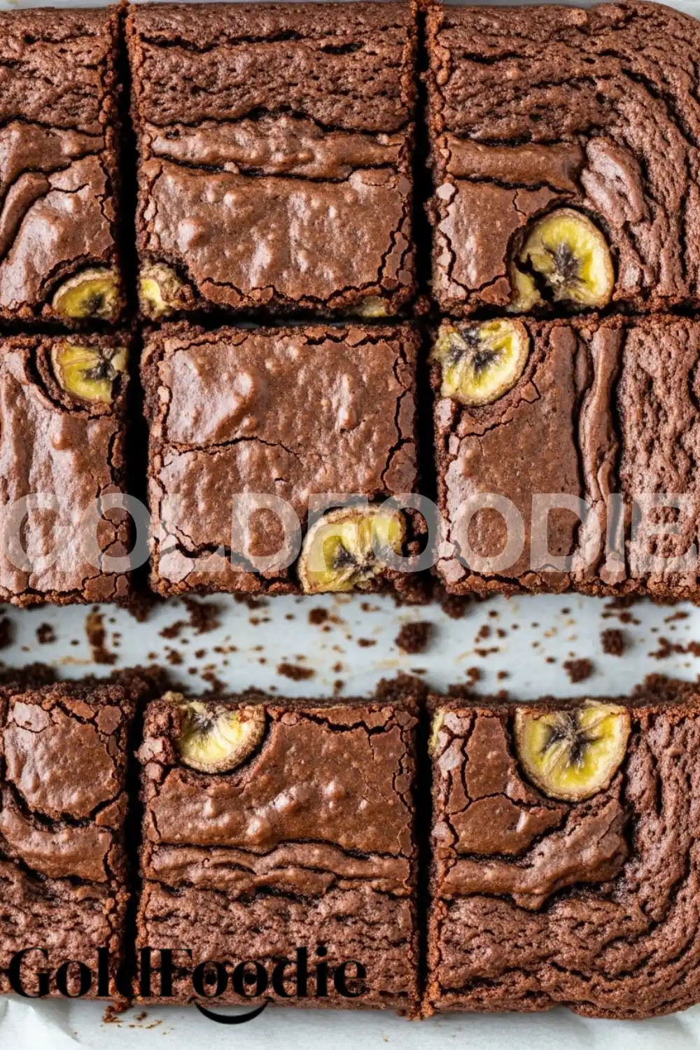 Healthy Banana Bread Brownies Top Down