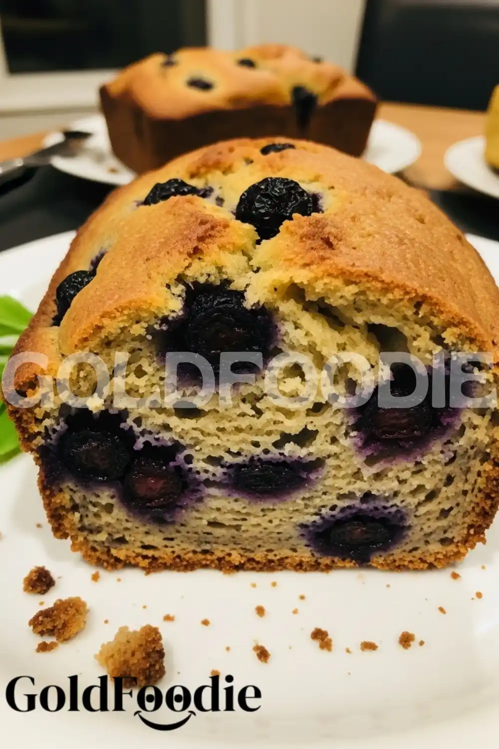 Healthy Blueberry Banana Bread Sliced