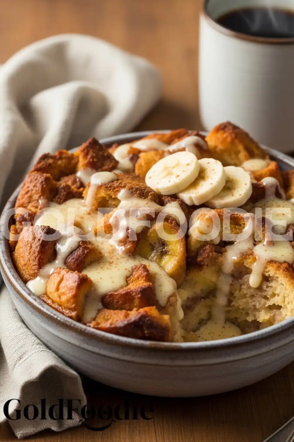 Healthy Breakfast Banana Bread Pudding