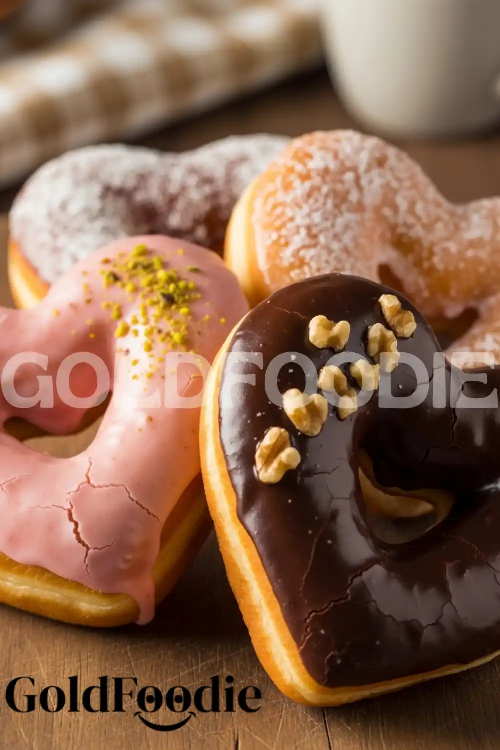 Heart Shaped Donuts with Pink Glaze and Sprinkles