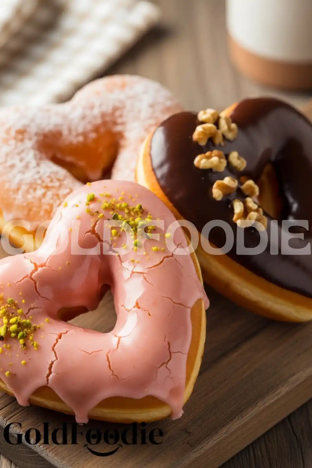 Heart Shaped Donuts with White Glaze