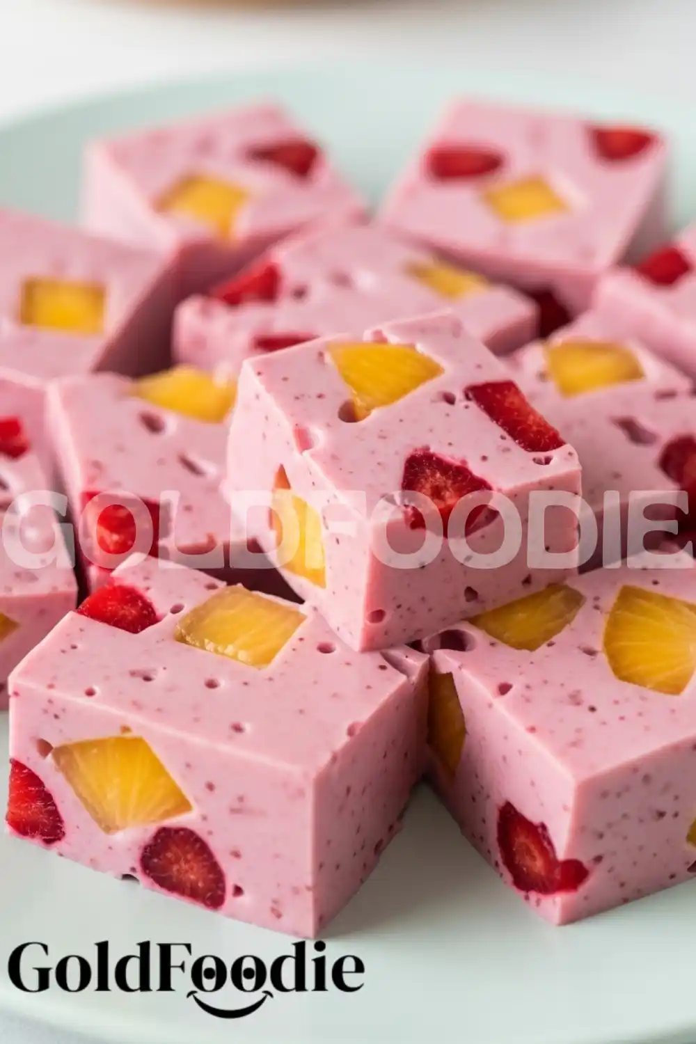 High Protein Berry Mango Gelatin Cubes