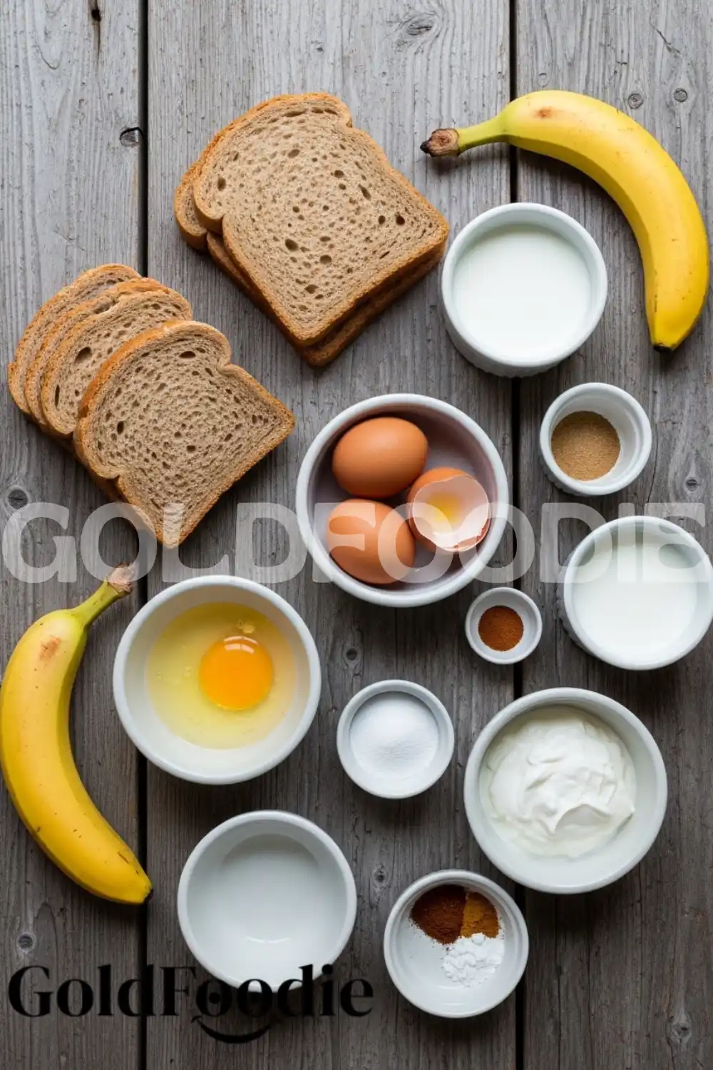 Ingredients for Low-Carb Banana Bread Pudding