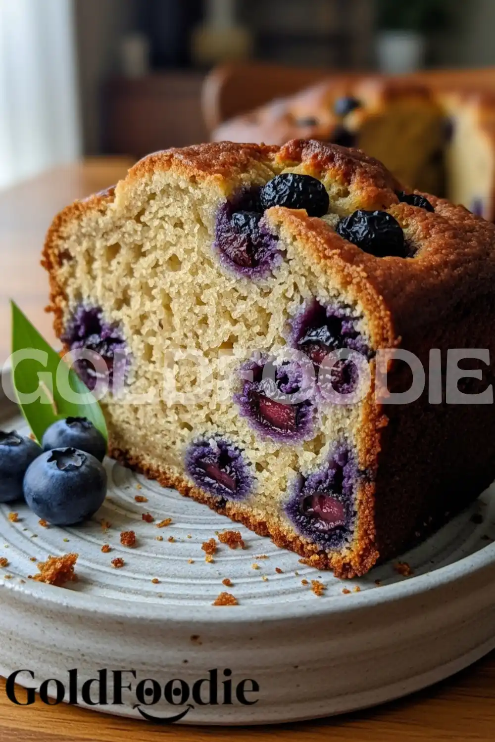 Macro Shot of Blueberry Banana Loaf