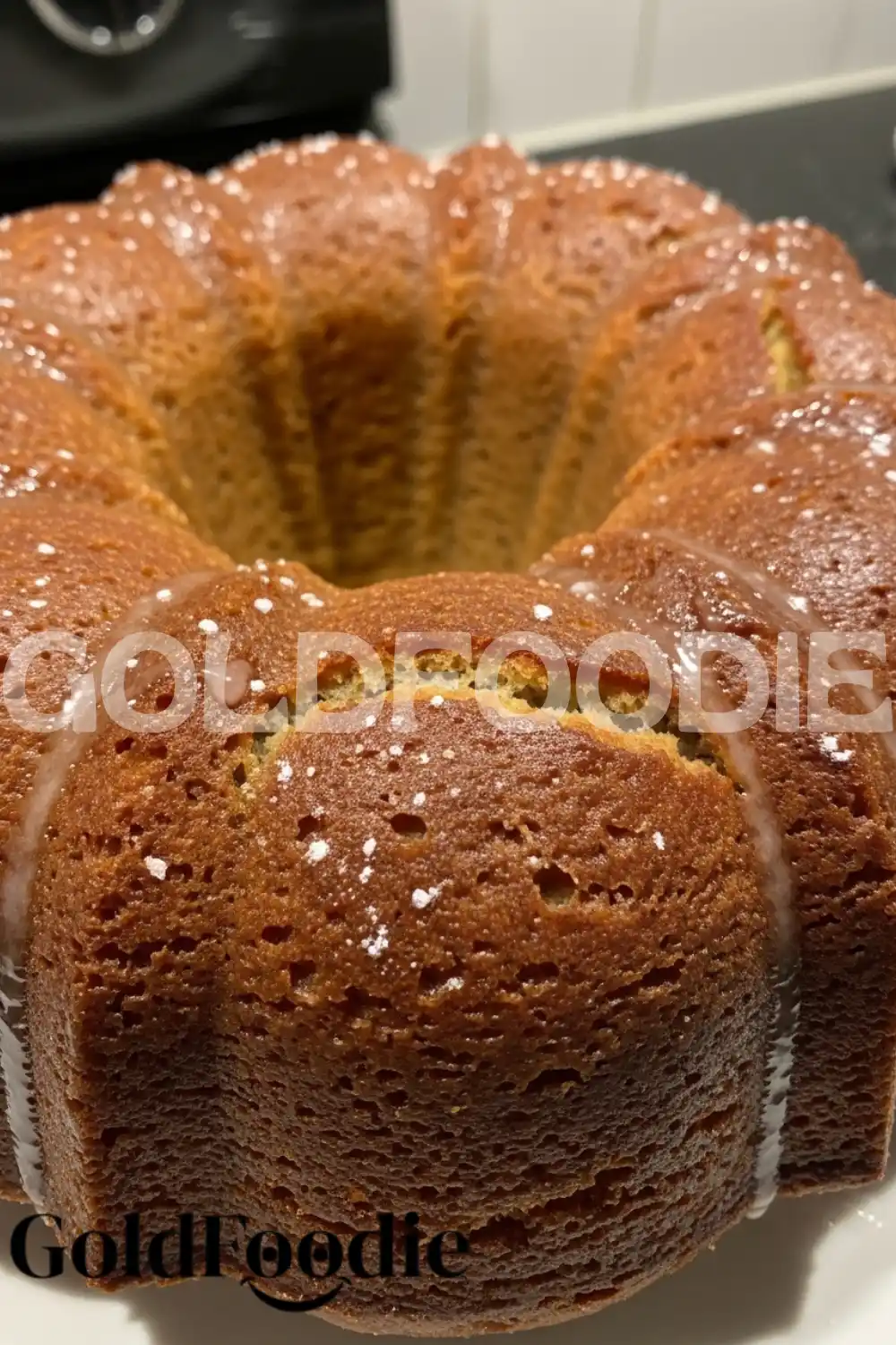Moist Banana Bread Bundt Cake Close-up Moist Banana Bread Bundt Cake Close-up
