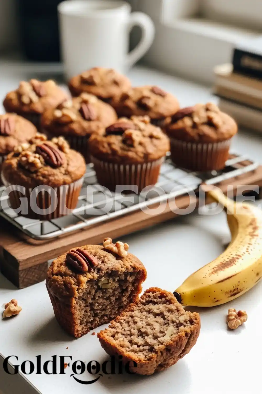 Moist Banana Bread Muffins with Walnuts and Pecans Moist Banana Bread Muffins with Walnuts and Pecans