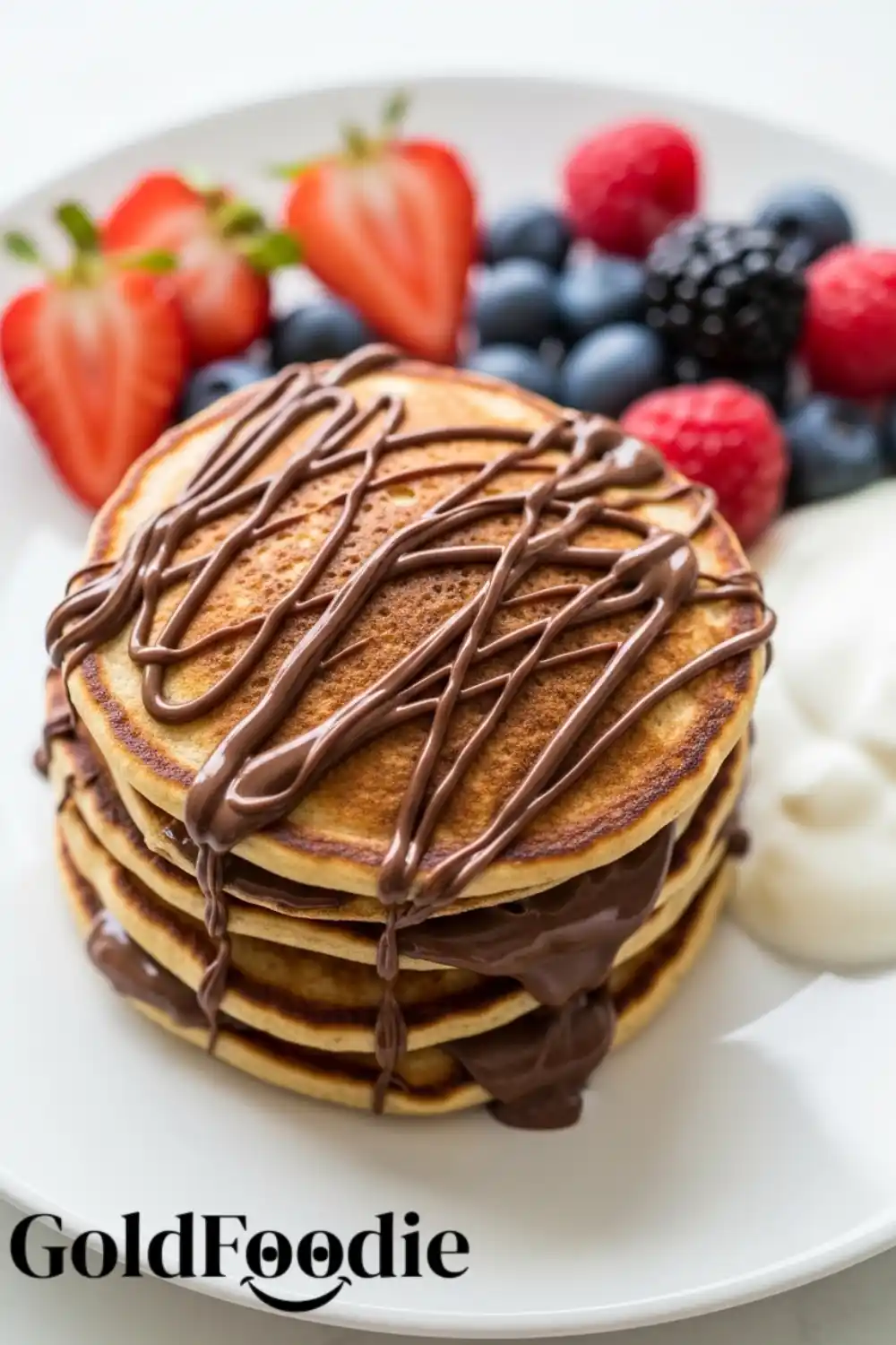 Nutella Drizzled Pancake Stack Close-up Nutella Drizzled Pancake Stack Close-up