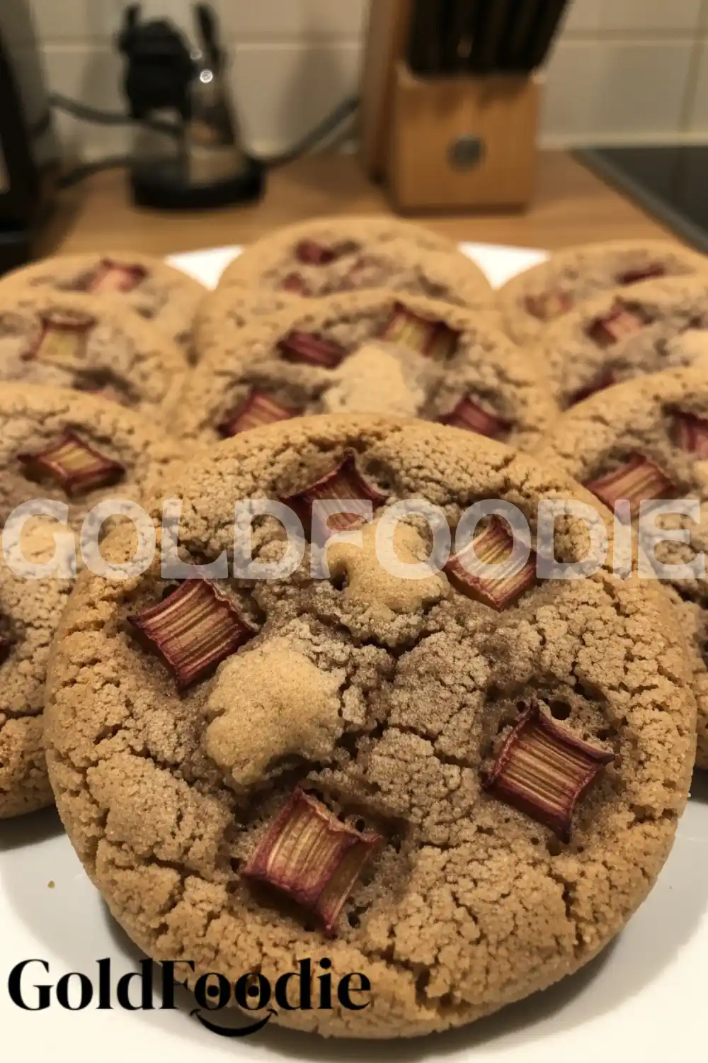 Pile of Brown Sugar Rhubarb Cookies Pile of Brown Sugar Rhubarb Cookies