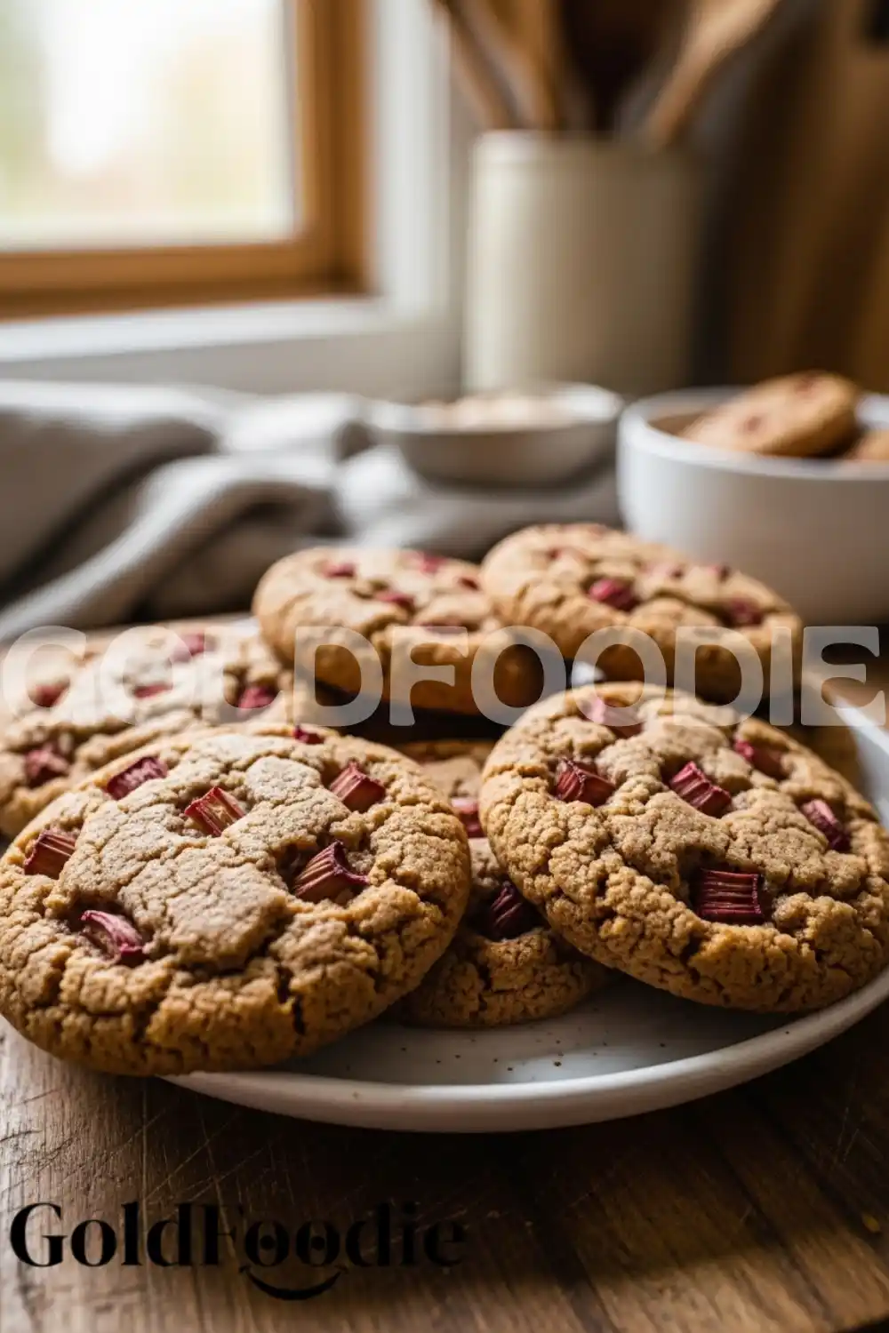 Platter of Freshly Baked Rhubarb Cookies Platter of Freshly Baked Rhubarb Cookies