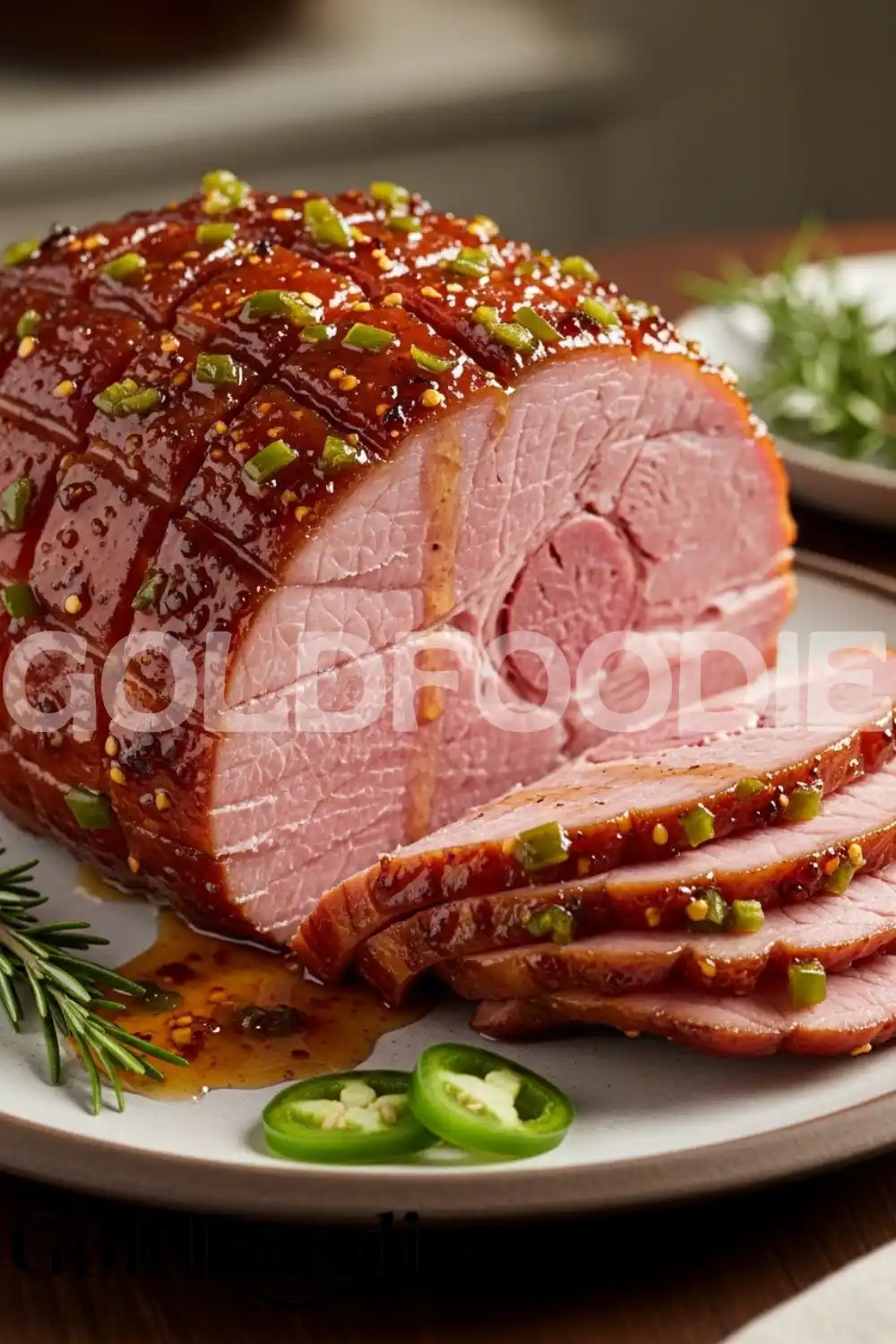 Serving the Jalapeño Honey Glazed Ham