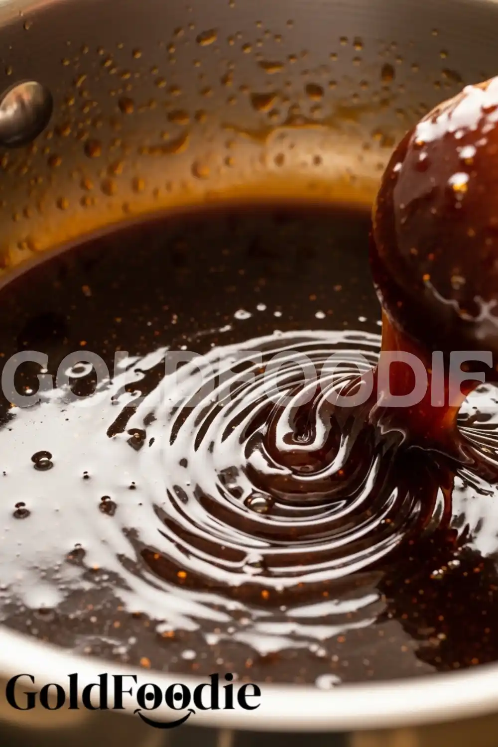 Simmering Teriyaki Glaze in Pot Simmering Teriyaki Glaze in Pot