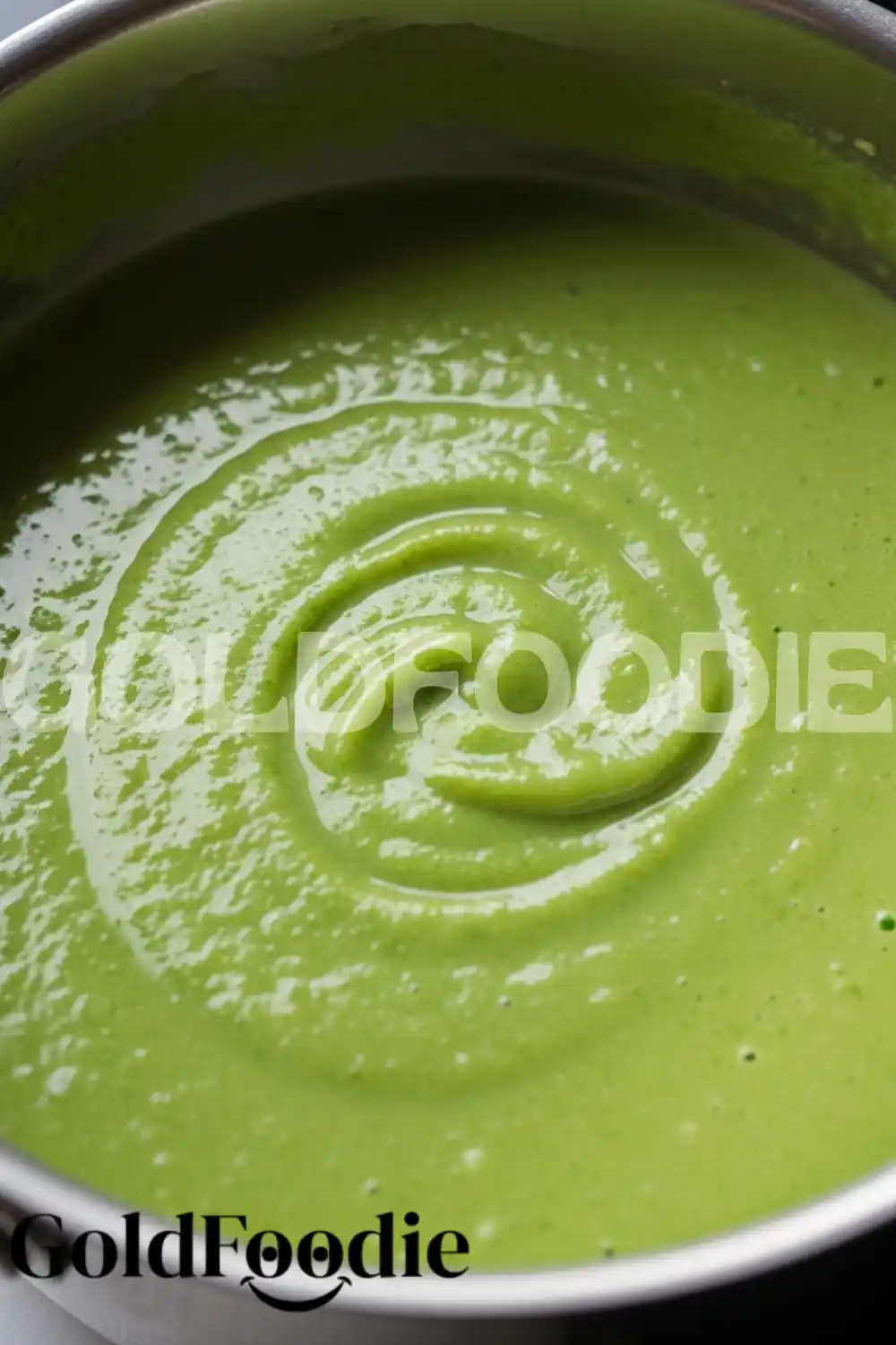 Simmering asparagus soup in a pot Simmering asparagus soup in a pot