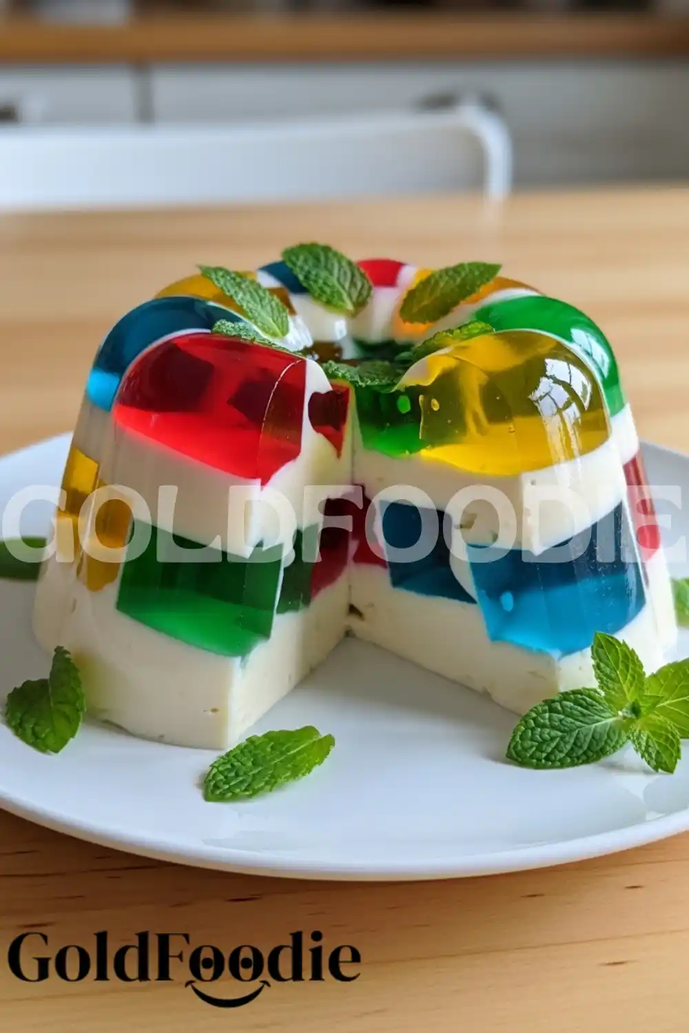 Sliced Cathedral Window Gelatin Dessert