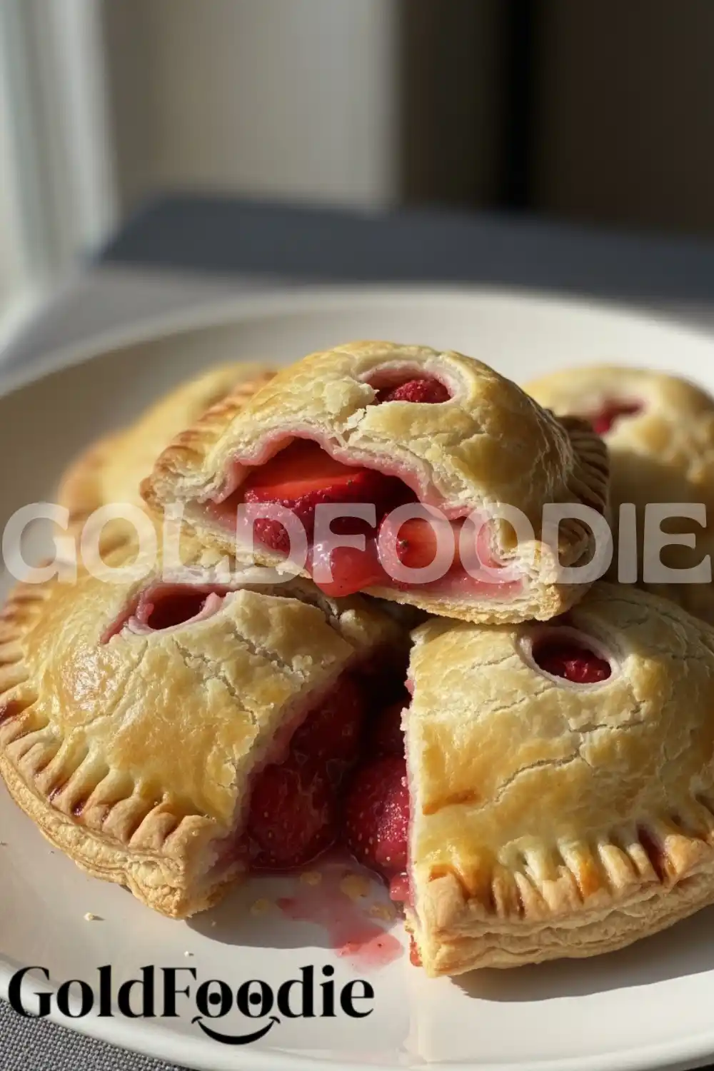 Sliced Strawberry Rhubarb Pastry Detail Sliced Strawberry Rhubarb Pastry Detail