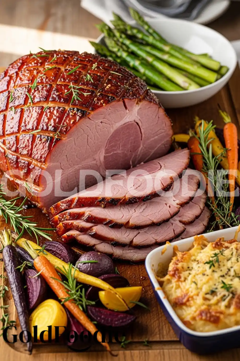 Smoked Ham Dinner with Cauliflower Gratin