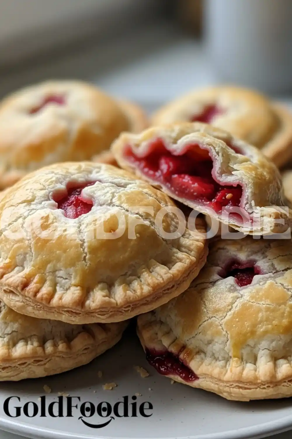 Stack of Homemade Strawberry Rhubarb Turnovers Stack of Homemade Strawberry Rhubarb Turnovers
