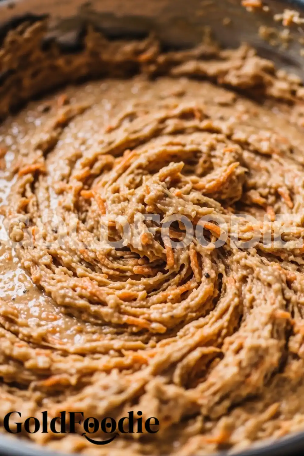 Swirled Carrot Cake Batter in Bowl