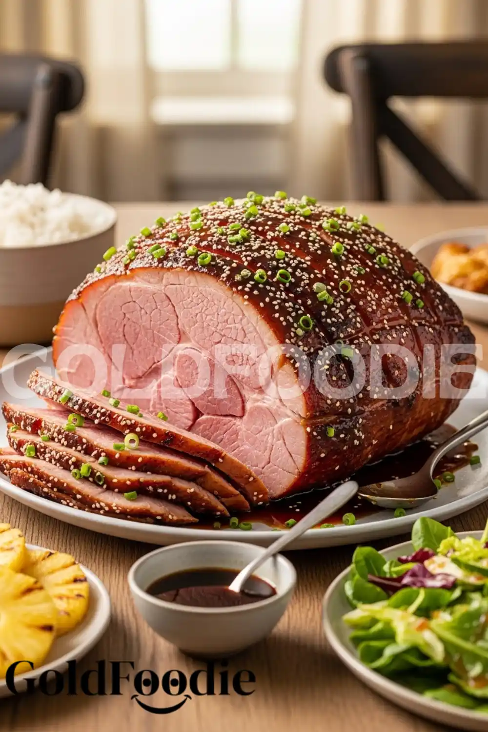 Teriyaki Glazed Ham with Tongs Teriyaki Glazed Ham with Tongs