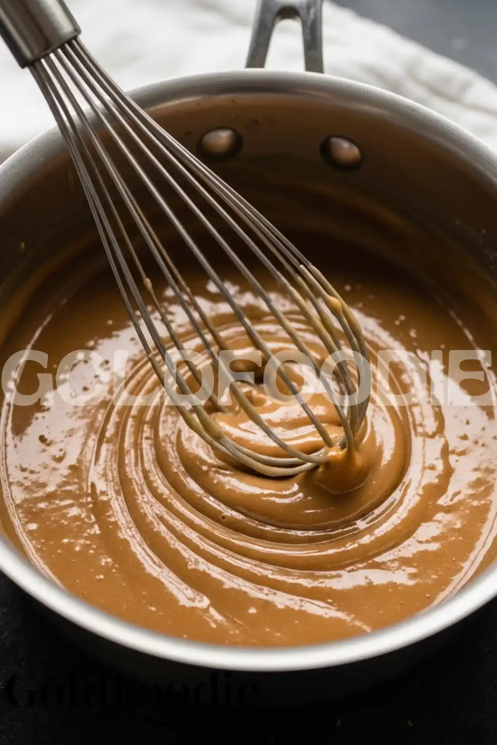 Whisking 3 Ingredient Ham Glaze in Saucepan Whisking 3 Ingredient Ham Glaze in Saucepan