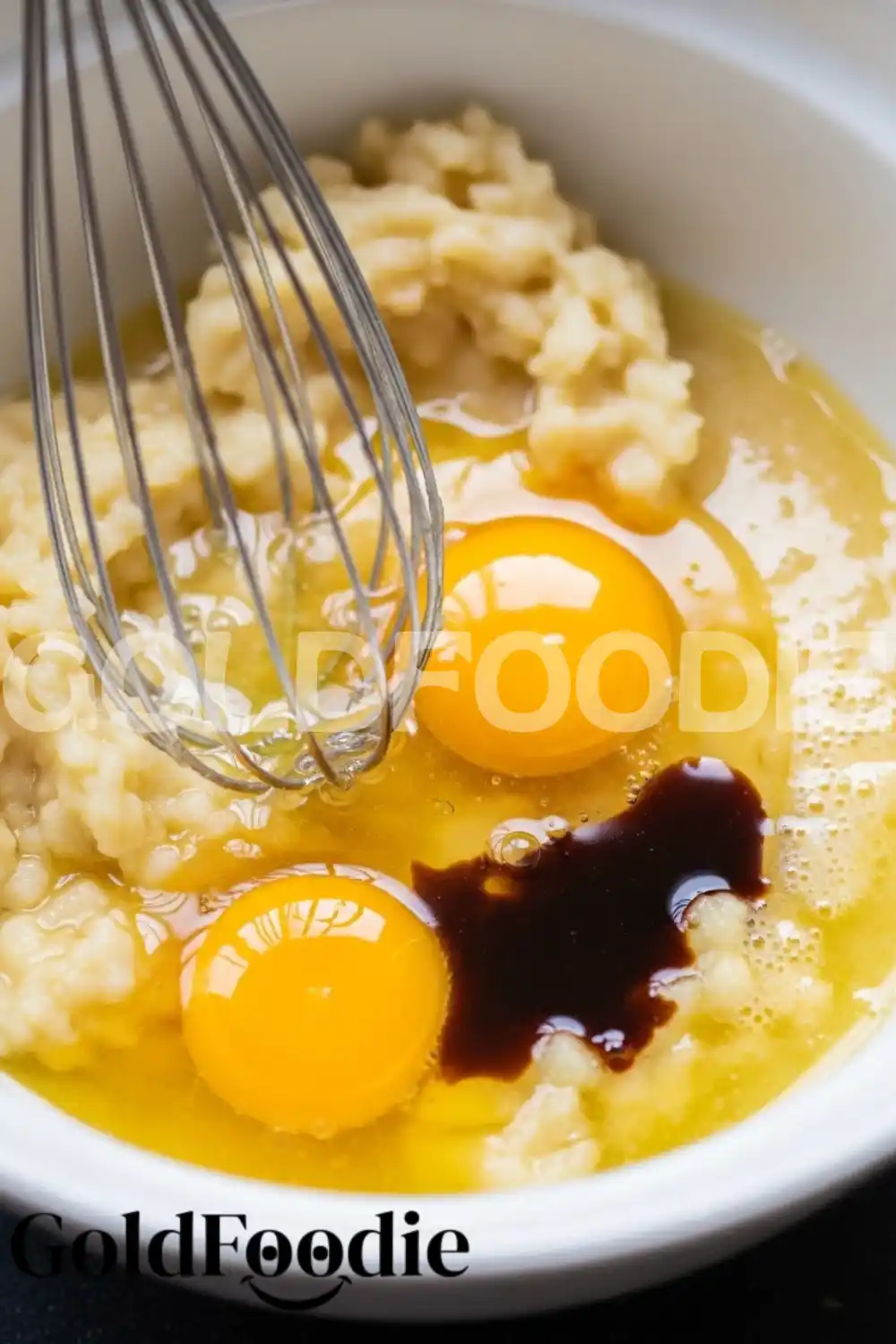 Whisking Wet Ingredients for Banana Muffin Batter Whisking Wet Ingredients for Banana Muffin Batter