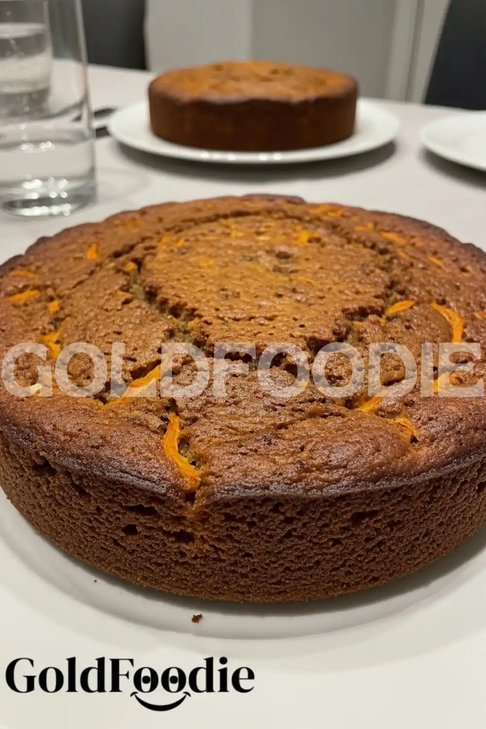 Whole Carrot Cake on Table Whole Carrot Cake on Table