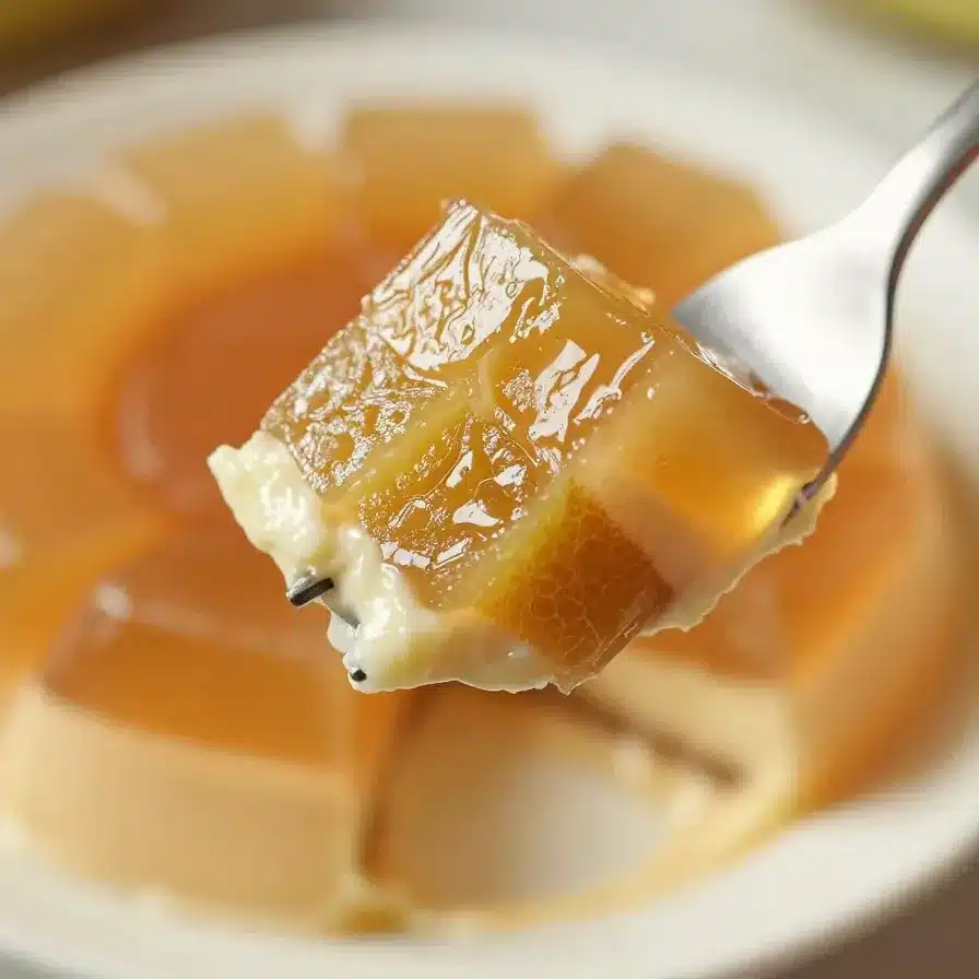Easy Rhubarb Dessert Recipe With Jello 5 A vibrant rhubarb dessert served in a glass dish, topped with a layer of jello.
