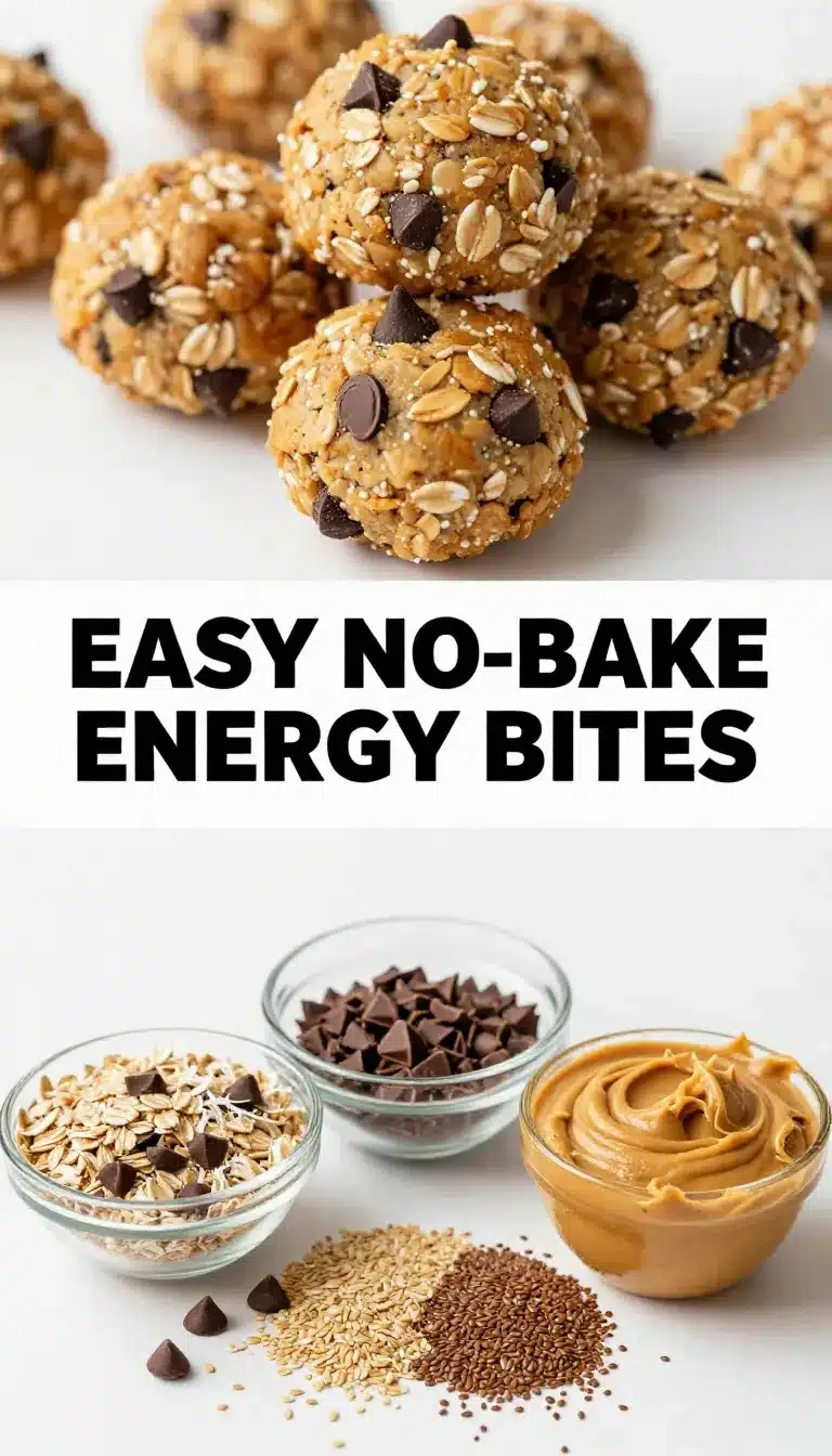 A close-up of no bake energy bites arranged on a wooden plate.