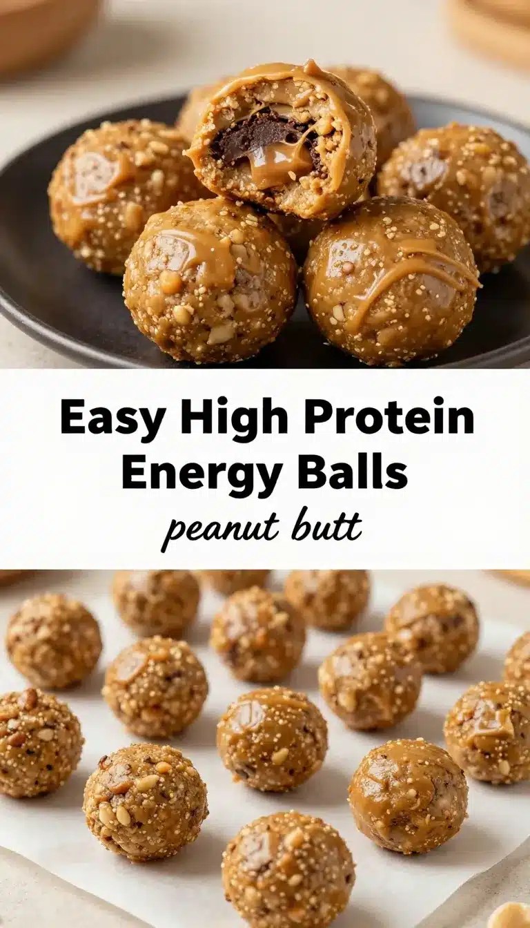 Close-up of homemade peanut butter energy balls on a wooden plate.