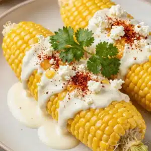 A close-up of a cup filled with Mexican-style corn topped with cheese, chili powder, and lime.