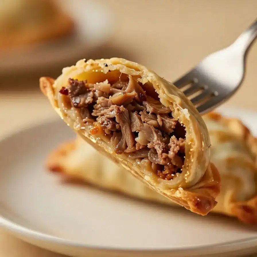 Empanadas de Carne Cortada a Cuchillo 5 A plate of freshly made empanadas filled with finely chopped beef