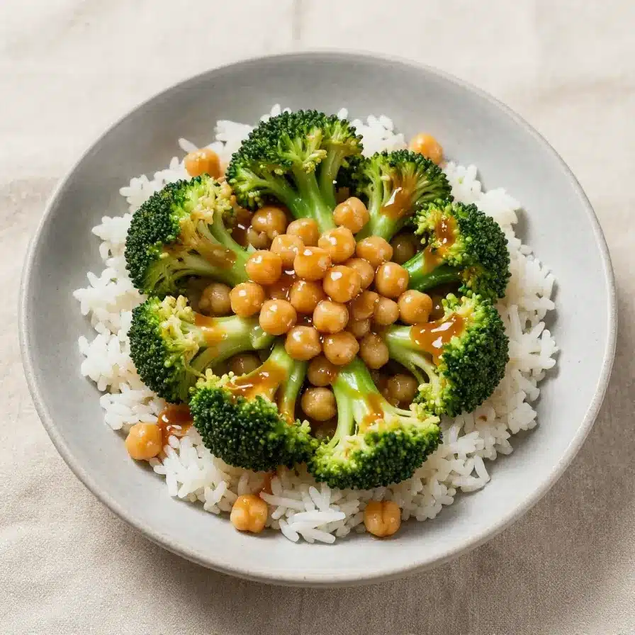 Garlic Broccoli Stir Fry with Chickpeas