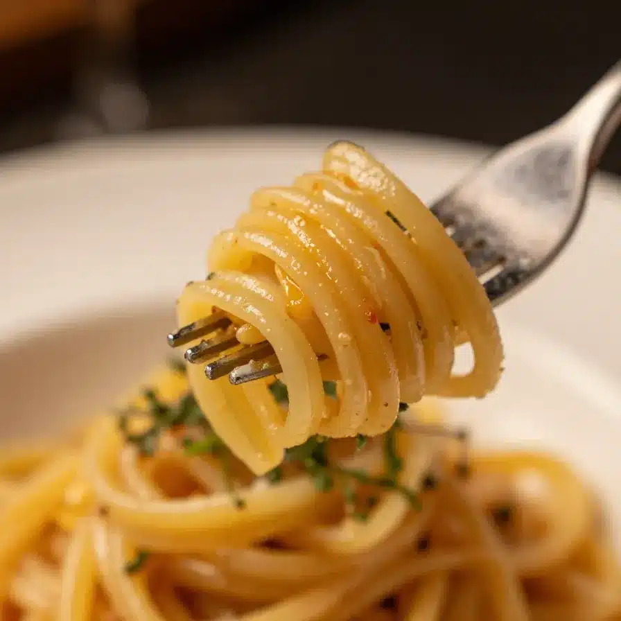 A bowl of Buldak Carbonara topped with cheese and green onions