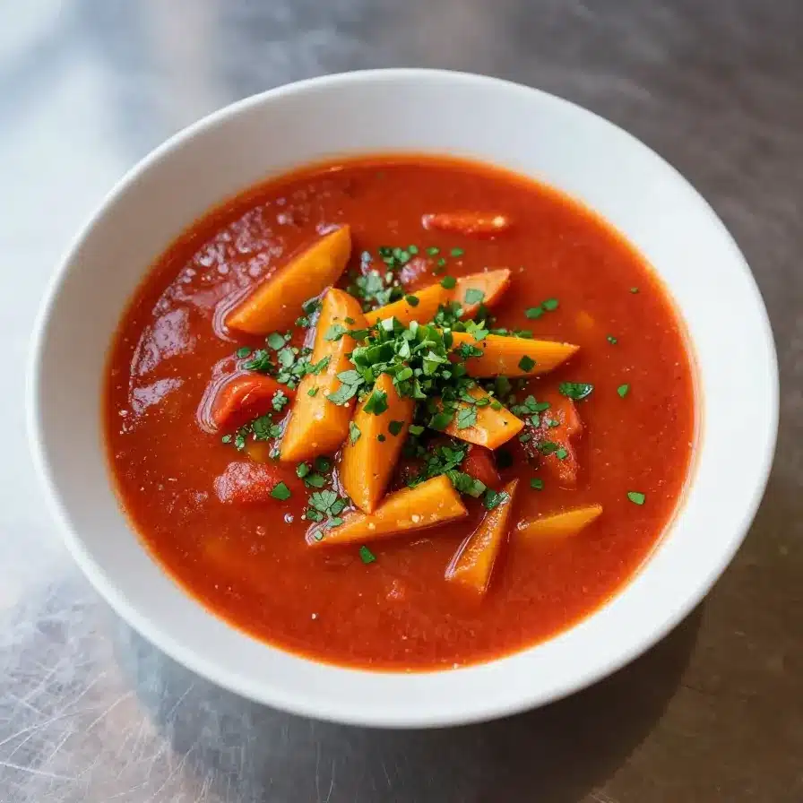 Classic Minestrone Soup Recipe 5 A bowl of classic minestrone soup served with fresh bread on the side.