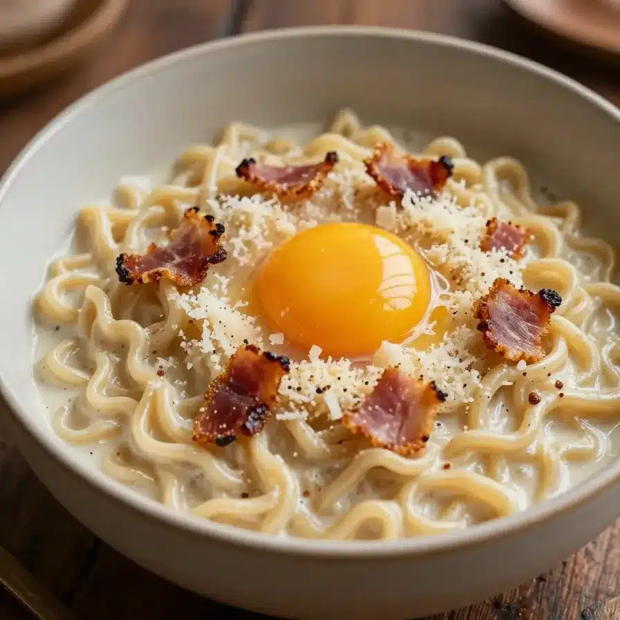 Home 95 Carbonara Buldak Ramen — The Spicy Creamy Mashup You Need in Your Life Tonight
