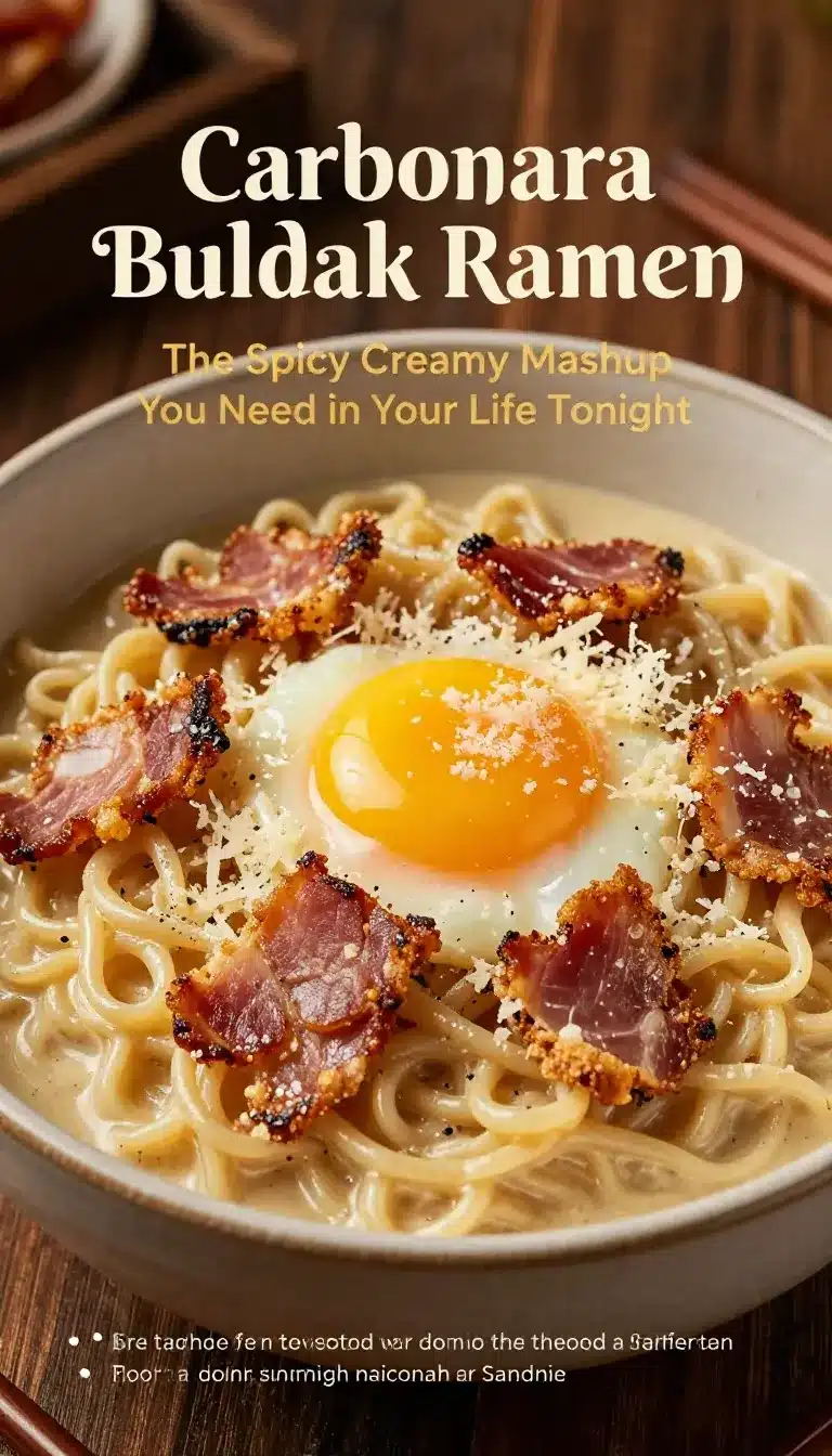 Carbonara Buldak Ramen — The Spicy Creamy Mashup You Need in Your Life Tonight 9 pin 3 img3 pin 1