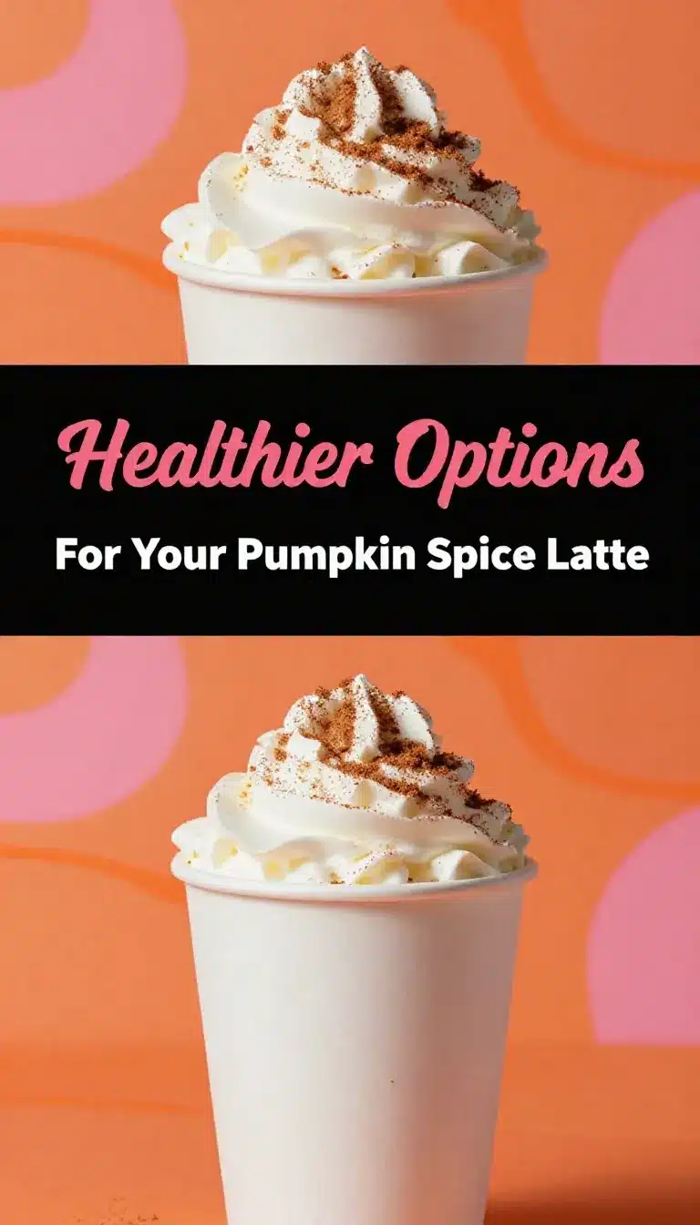 A steaming cup of skinny pumpkin spice latte topped with foam and cinnamon.