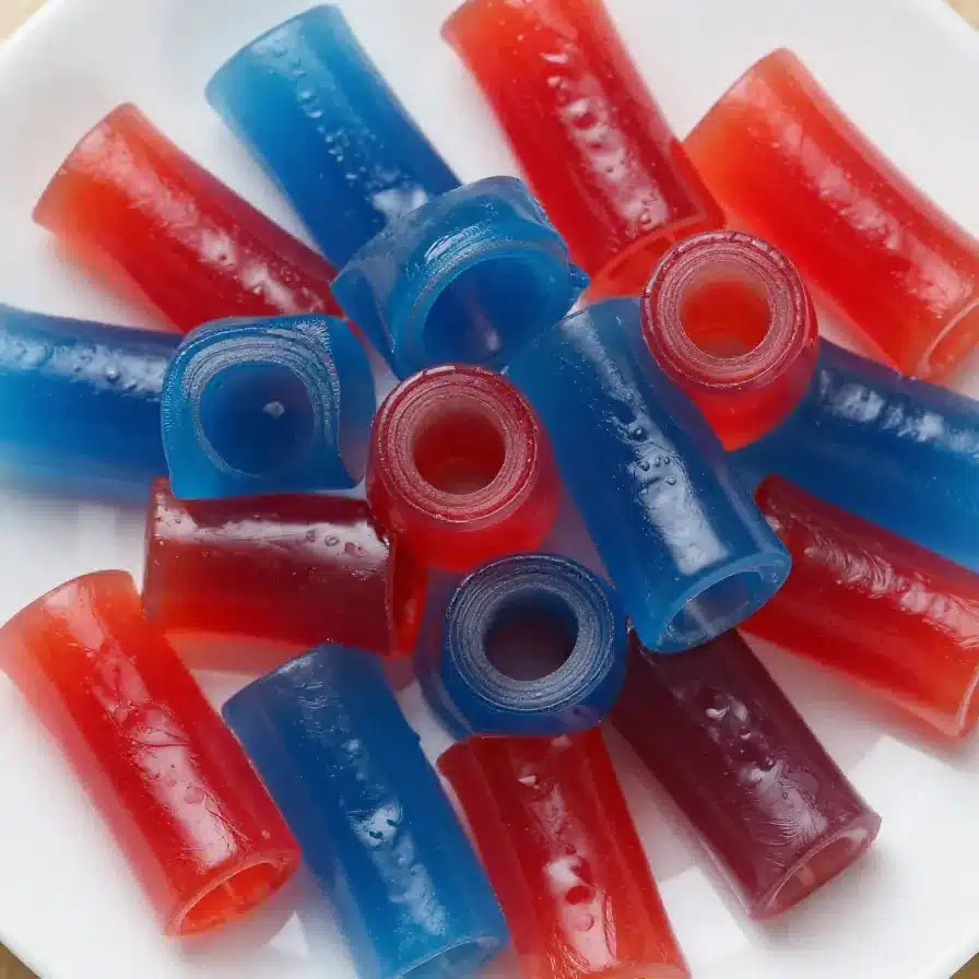 Strawberry Jello Roll Ups Recipe 5 Delicious strawberry jello roll ups on a white plate