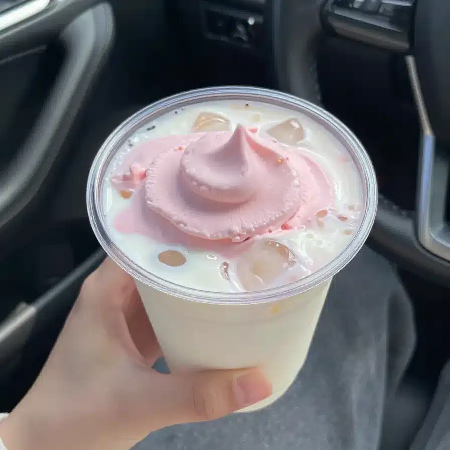 Dutch Bros Drinks: Iced Strawberry Horchata Chai Recipe 5 A refreshing iced strawberry horchata chai drink topped with whipped cream and strawberries