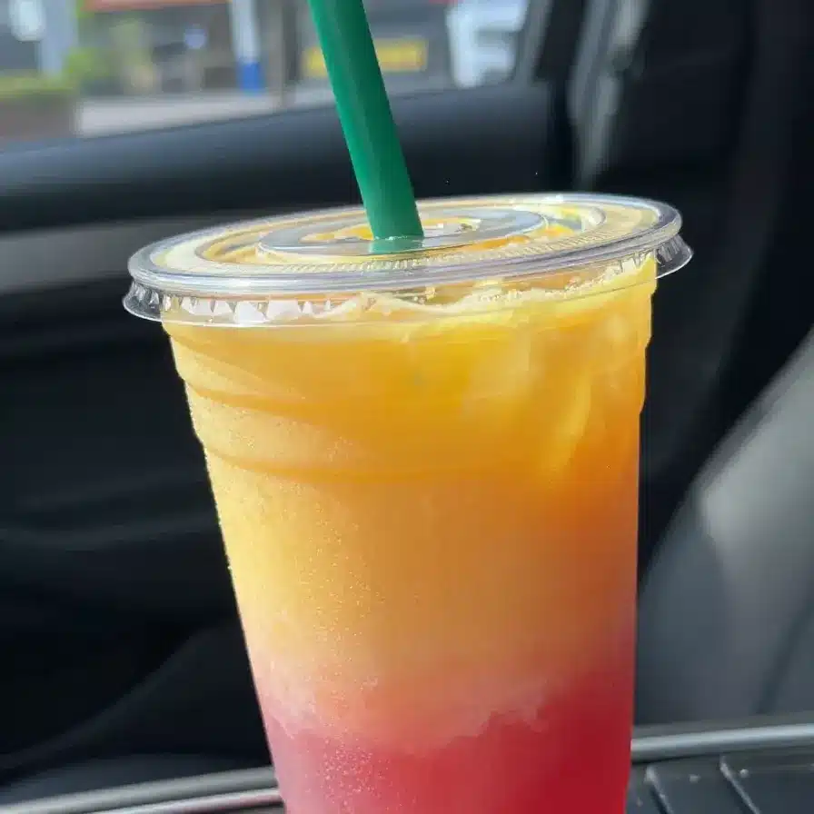 Pineapple Mango Rebel with Strawberry Drizzle