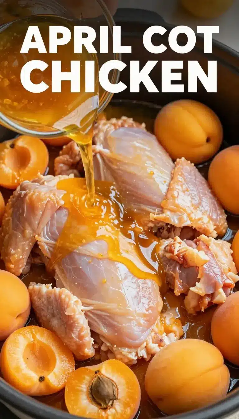 Slow Cooker Apricot Chicken Recipe 9 Delicious slow cooker apricot chicken served with rice and vegetables
