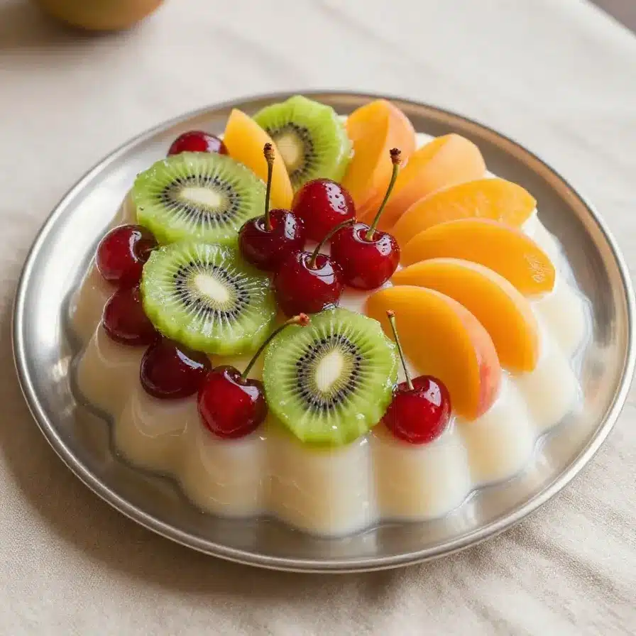 Gelatina de Queso Crema con Frutas: Postre Suave, Cremoso y Muy Colorido
