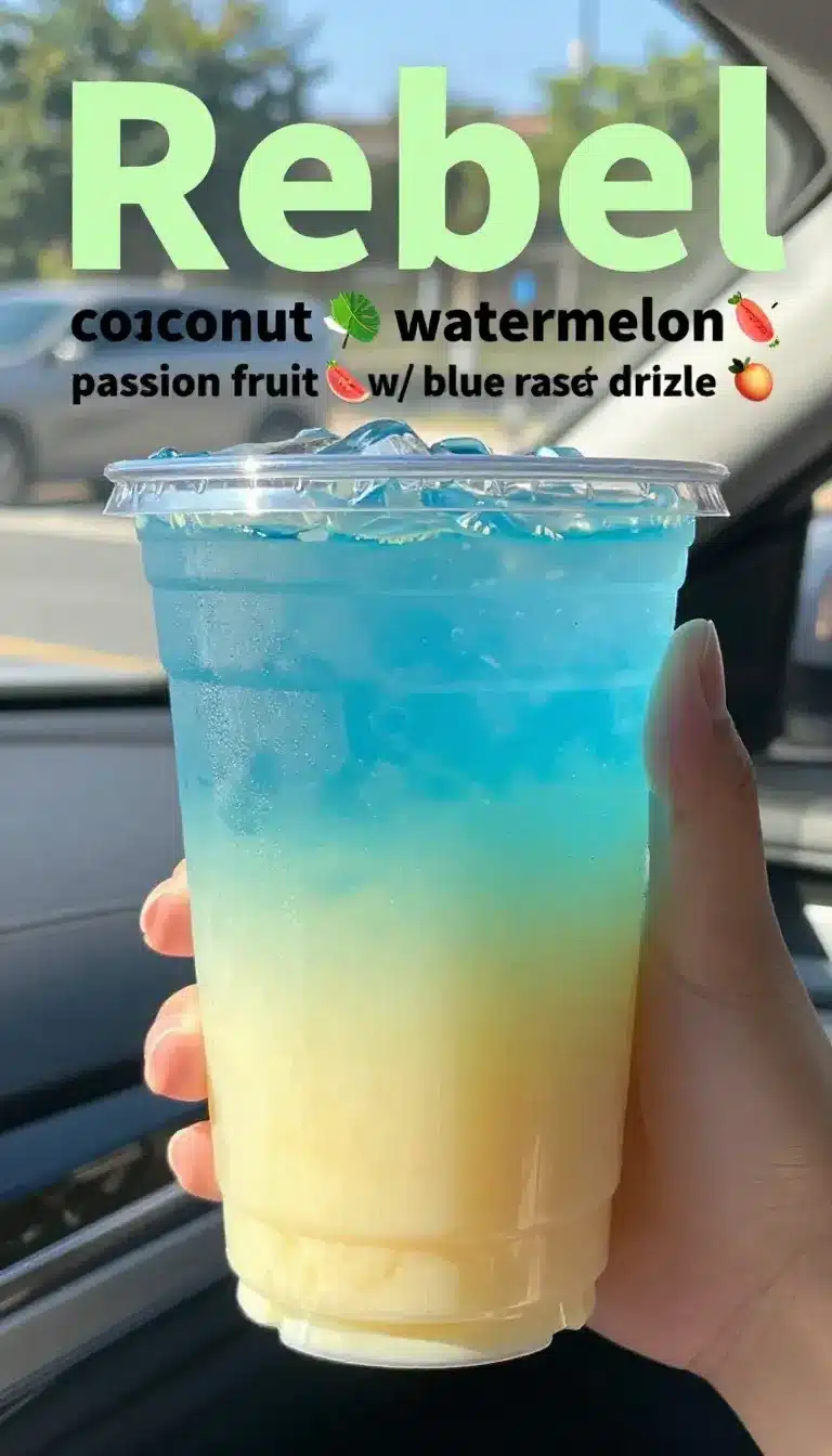 Refreshing Real Coconut Watermelon Passion Fruit Drink 9 A refreshing drink made with real coconut water, watermelon, and passion fruit served in a glass with ice