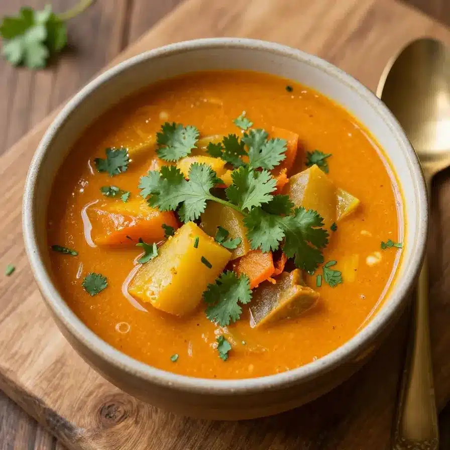 Slow Cooker Veggie Curry Soup