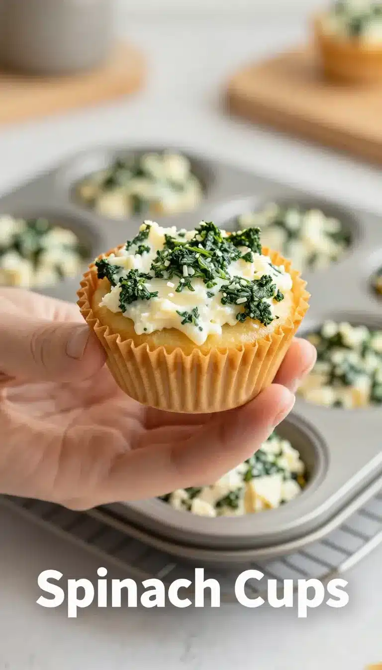 Spinach & Artichoke Wonton Cups 9 Delicious spinach and artichoke wonton cups filled with creamy mixture