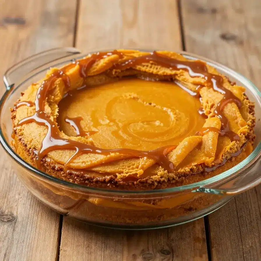 Pumpkin Spice Poke Cake - Easy and Delicious Recipe 5 A slice of pumpkin spice poke cake topped with whipped cream and sprinkled with cinnamon.