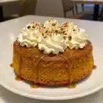 Dreamy Moist Caramel Pumpkin Poke Cake Recipe For Fall Baking 3 A slice of moist caramel pumpkin poke cake topped with whipped cream and caramel drizzle