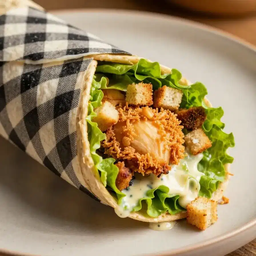 Crispy Chicken Caesar Salad Wrap
