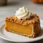 Pumpkin Crumble Cake 1 A delicious slice of pumpkin crumble cake topped with a sprinkle of cinnamon and walnuts.