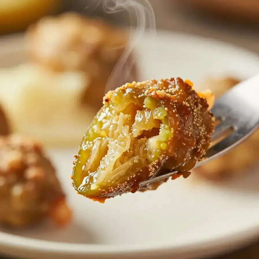 A plate of crispy cowboy jalapeño poppers stuffed with cheese and wrapped in bacon.